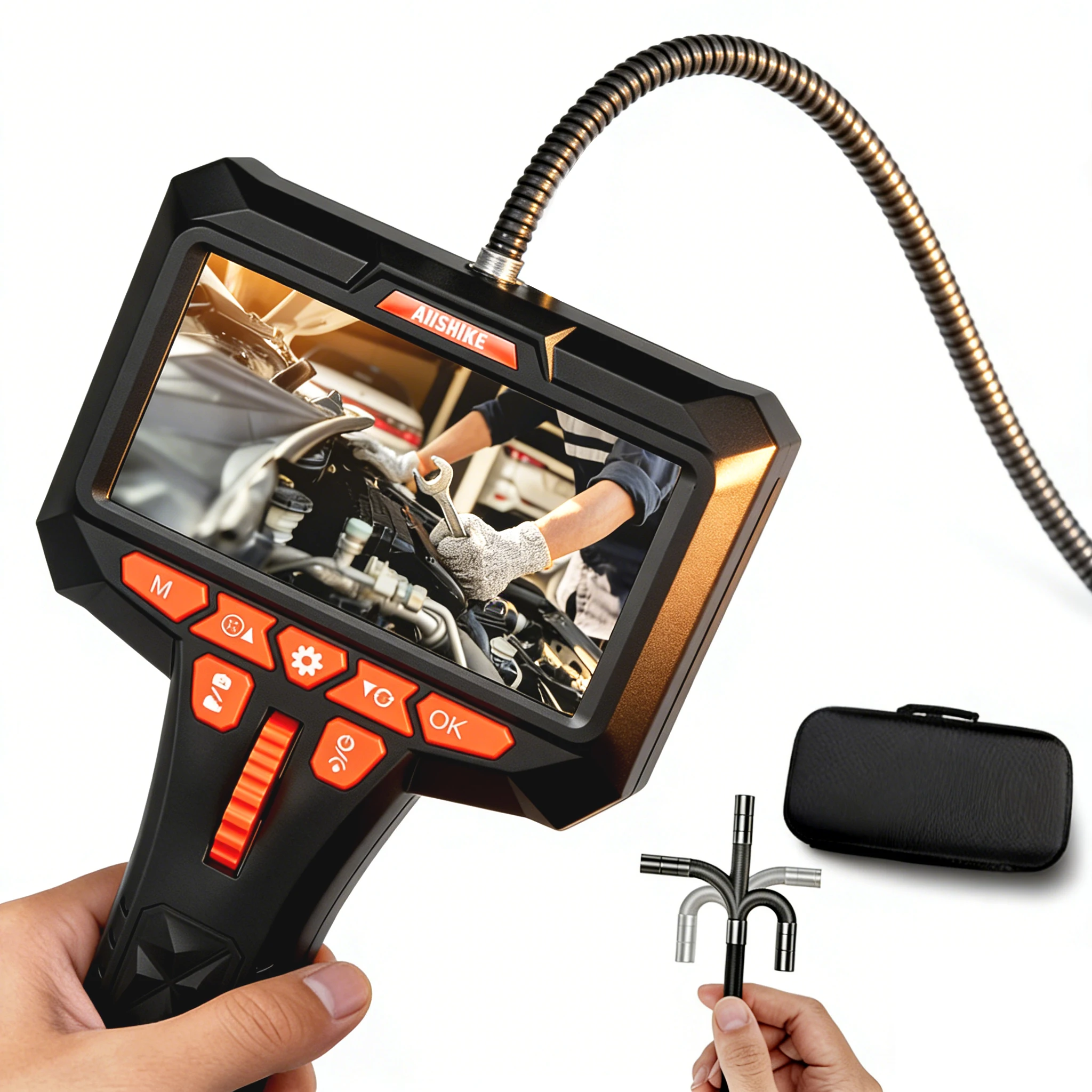 360° Rotating Endoscope, 4.5-inch Screen, Advanced Waterproofing ...