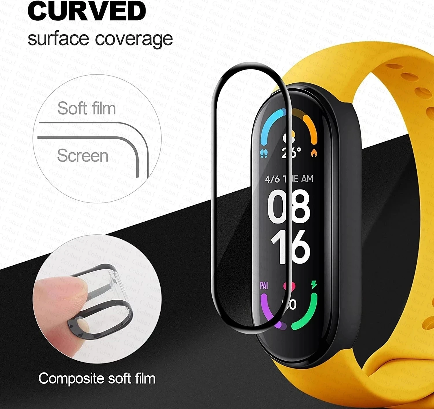 Premium 10D Film Glass Screen Protector with Full Cover and Protective Strap