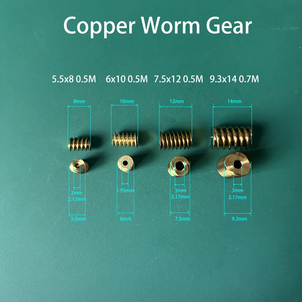 Copper Motor Worm Gear Reduction Motor Gear Mechanical Metal Helical Pinion 1Pcs 0.2M/0.3M/0.5M/0.7M