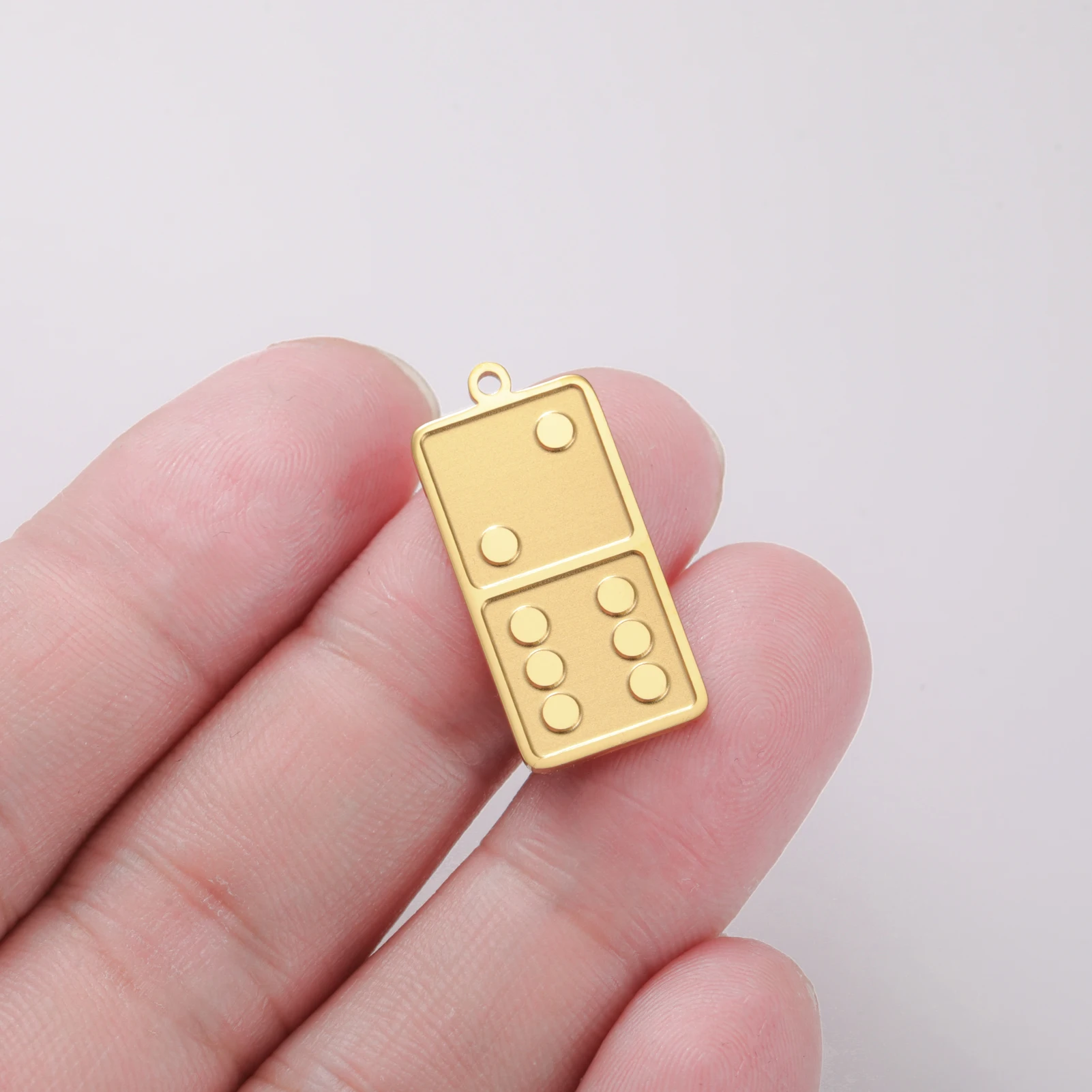 Puerto Rico Domino-Anhänger aus Edelstahl für Schmuckherstellung DIY Geschenk