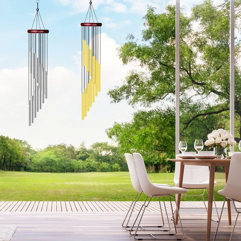 12 Tubes Wind Chimes Aluminum Tube + Pine Metal Pipe Wind Chimes Bells Decor Outdoor Yard Decoration Large Wind Chimes Bells images - 6