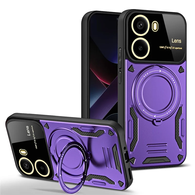 Luxury Armor Rugged Magnetic Holder Case with Lens Protection Cover