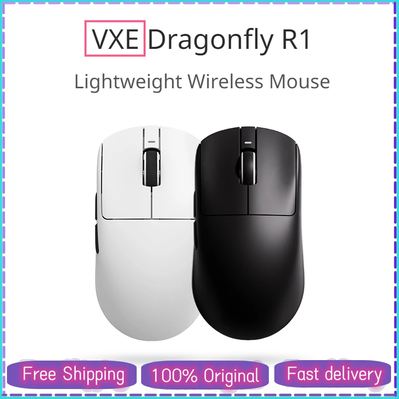 

VGN VXE Dragonfly R1 Mouse Bluetooth Wireless Wired Tri-modes PAW3395 Lightweight Ergonomics Office E-sports Gaming Mouse