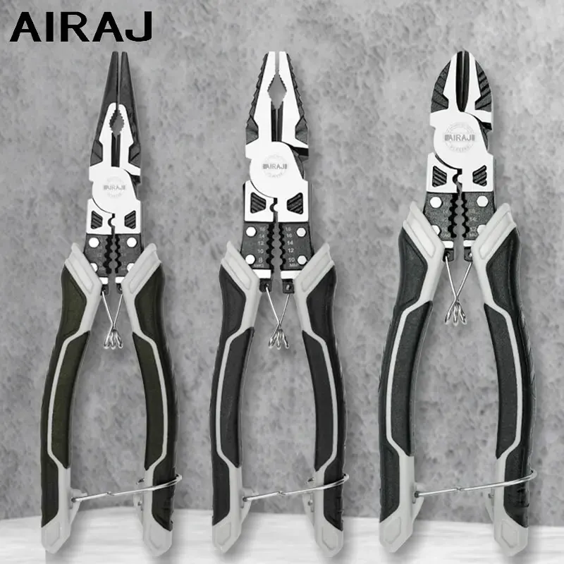 Pinces diagonales universelles AIRAJ multifonctions - Outils professionnels anti-dérapants pour réparations