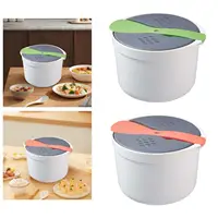 Cuiseur à vapeur à pression pour micro-ondes, ustensiles de cuisine avec passoire, cuiseur à riz pour quinoa, pomme de terre et riz, 2L 5