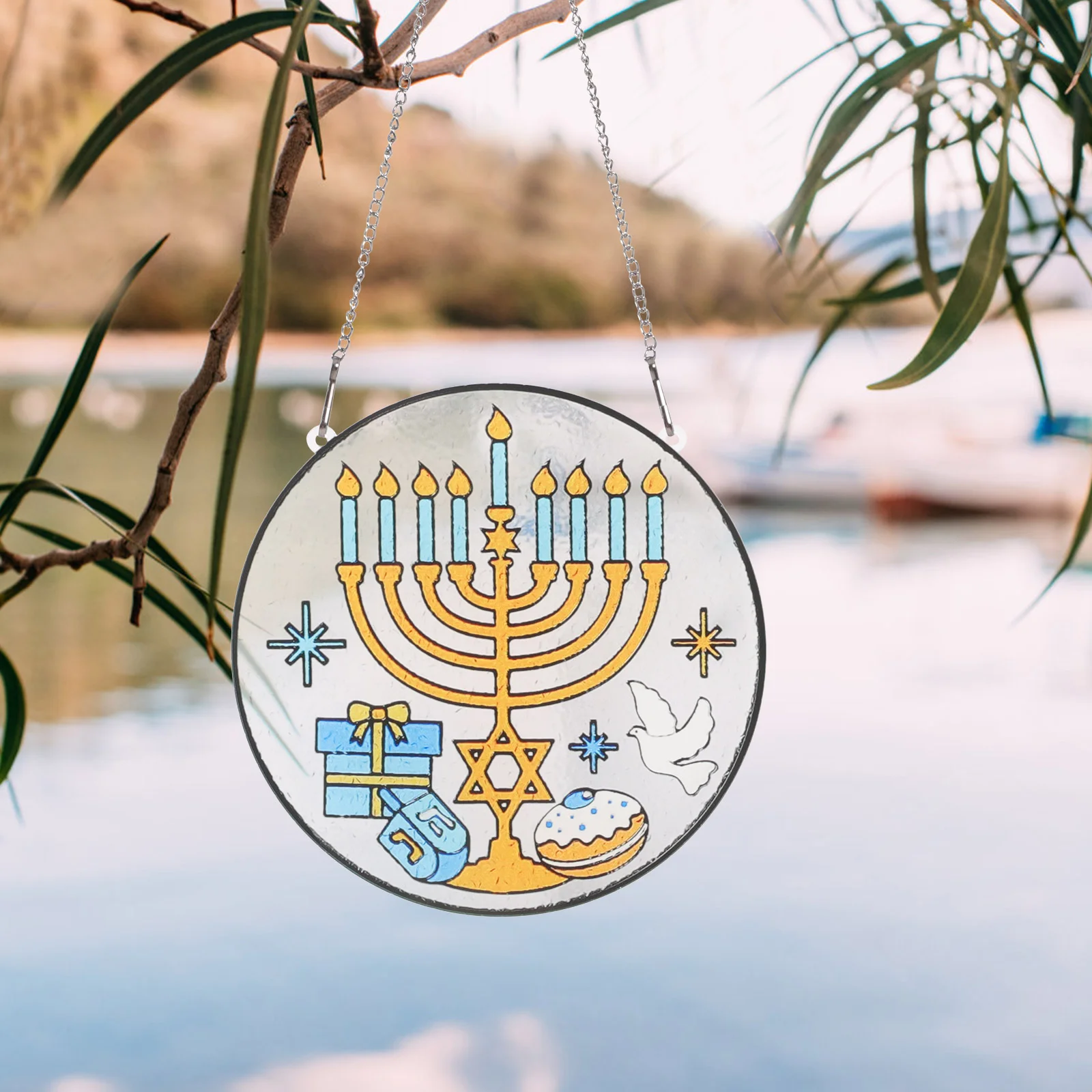

Hanukkah Suncatcher Pendant Window Hanging Decor Wall Hanging Ornament Hanukkah Acrylic Pendant