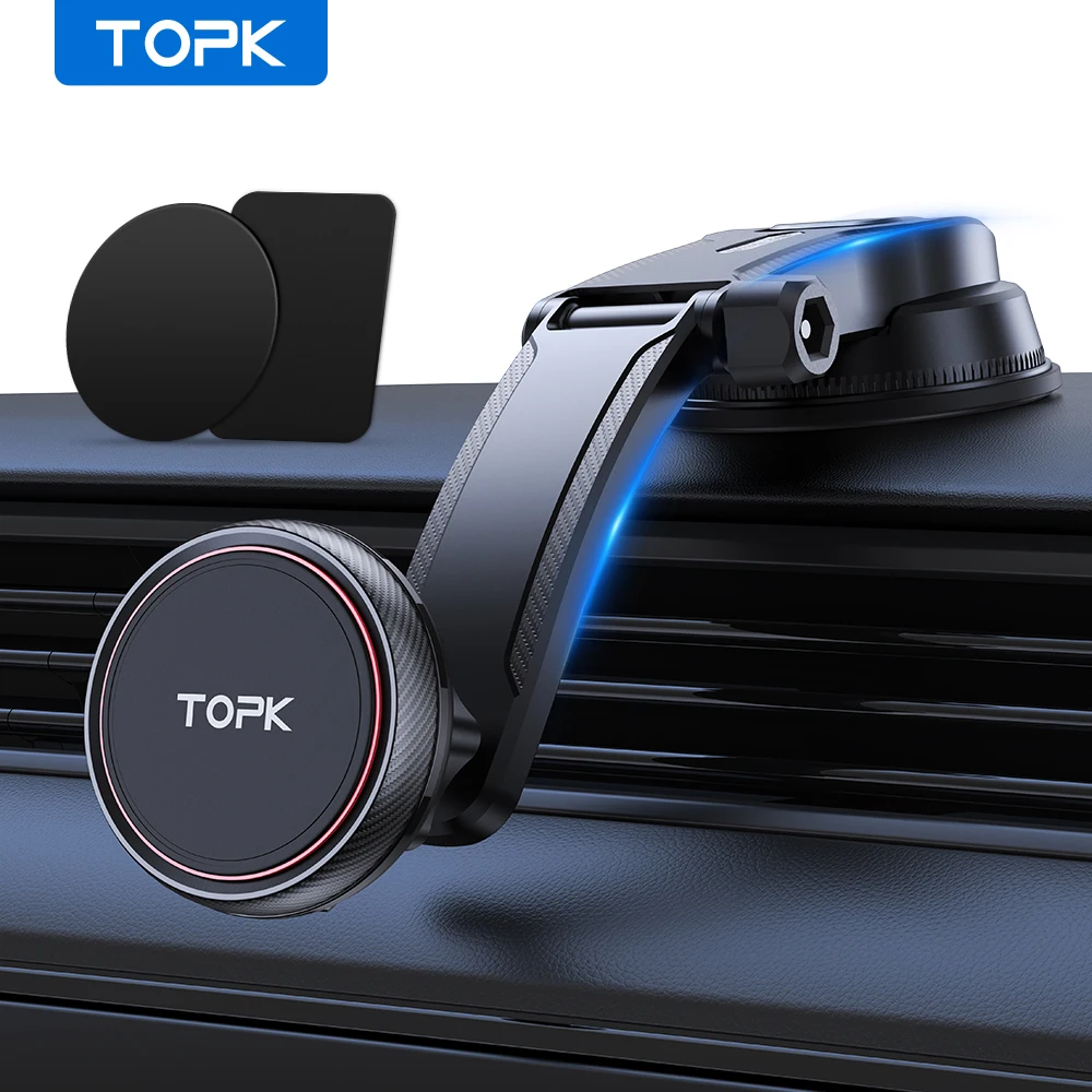 TOPK Auto-Handyhalterung Verbesserte N52 Magnetische Handyhalterung für Lüftung und Armaturenbrett Mag-Safe für Alle Telefone – Detail 1