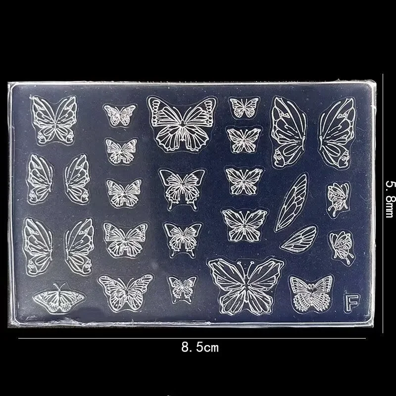 Butterfly Sweater Snowflake 3D Acrylic Mold Photo Frame Silicone Nail Art Nails DIY Nail Art Templates Nails Mold 1pc