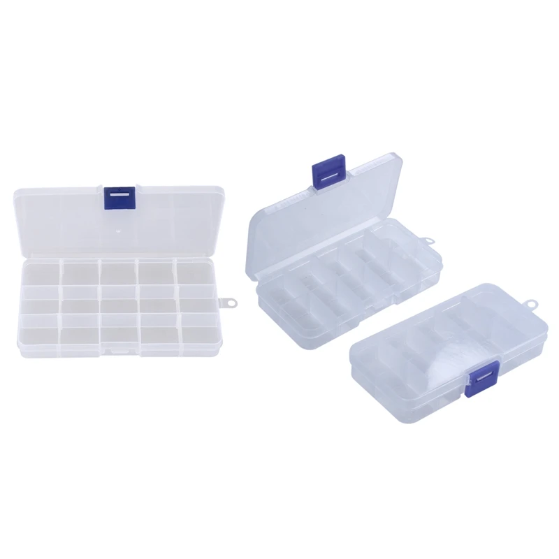 

3Pcs Plastic Resistors Electronic Component Case Box - 2Pcs 10-Slot & 1Pcs15 Slots