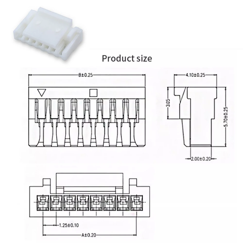 540Pcs 상자 JST GH 1.25mm 커넥터 키트 2/3/4/5/6/7/8/9/10 핀 하우징 암 커넥터 GH1.25mm 플러그 압착 단자