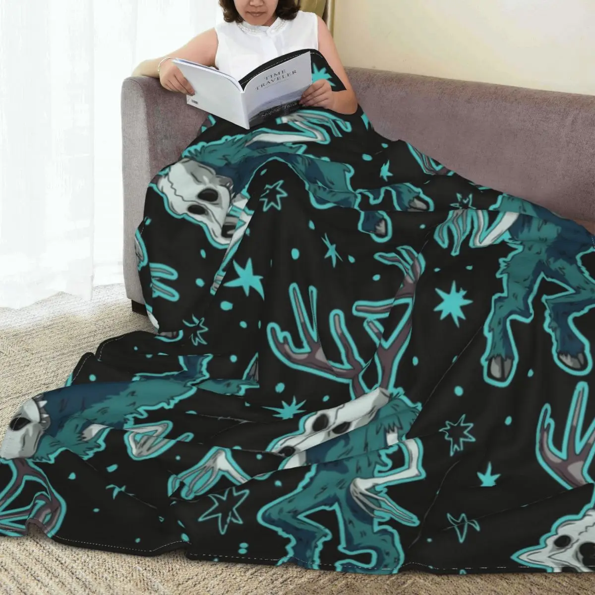 Wendigo Cryptid Mystery Flanella Coperta Qualità Warm Soft Christmas Deer Spooky Throw Coperta Spring Camp Bed Novità Copriletto