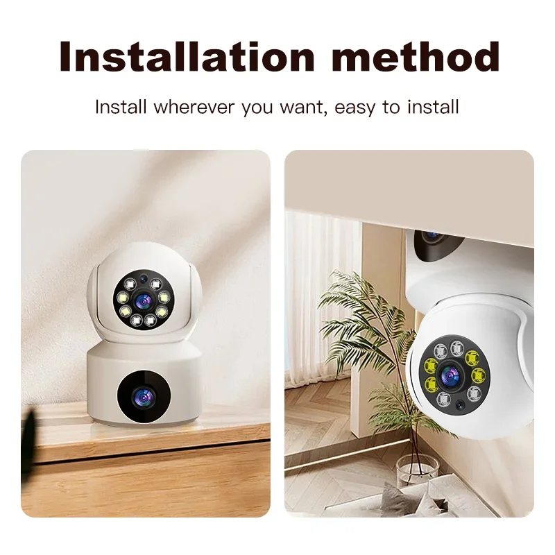 WiFi IP Camera PTZ Dual Lens 2.4G 1080P Night Vision Two-Way Voice Cloud Storage Indoor Outdoor Security Monitoring Baby Monitor 4