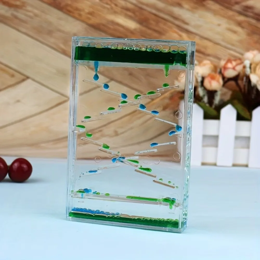 창의적인 다채로운 액체 모래 타이머 사각형 플라스틱 케이스 다이나믹 슬라임 플로우 타이머 재미있는 투톤 모래시계 타이머 교실용