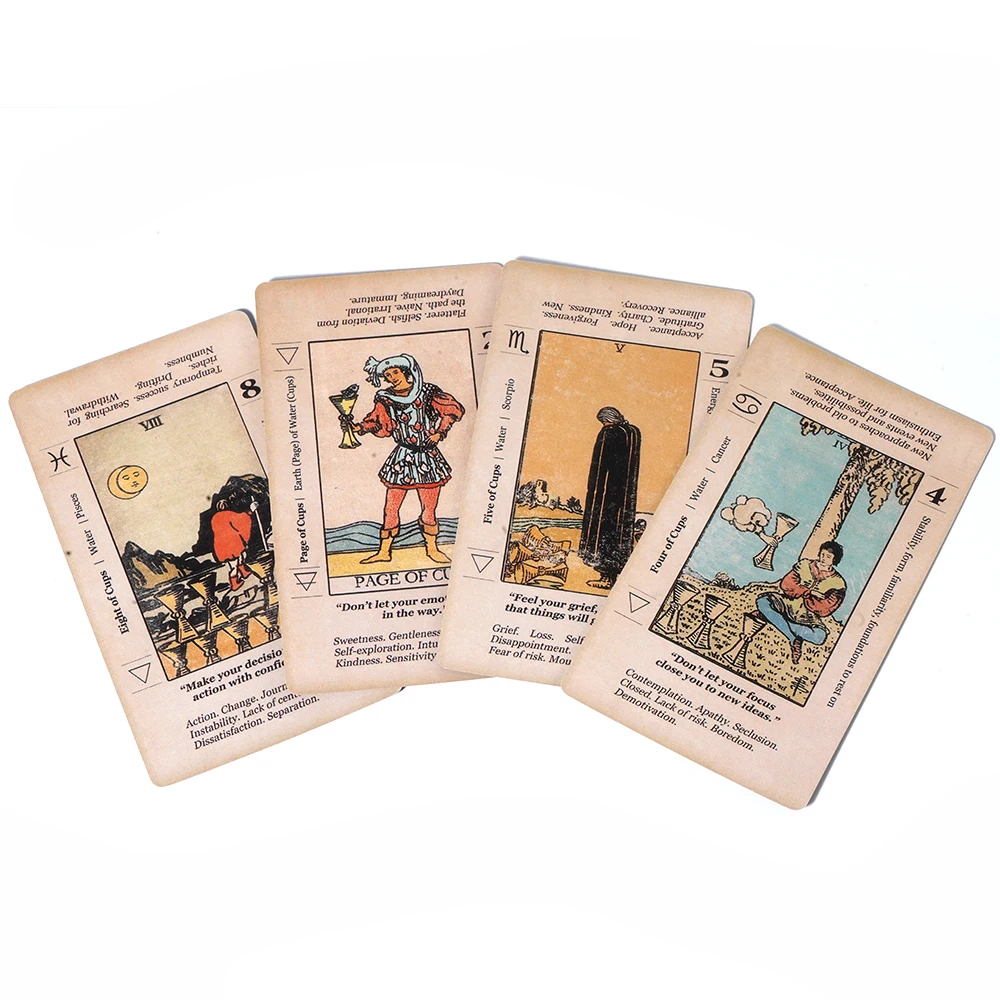 Significado Tarot Cartões A 78 Deck Oracle Inglês Visões Adivinhação Com  Palavras-Chave Zodíaco Invertido Playing Cards - AliExpress