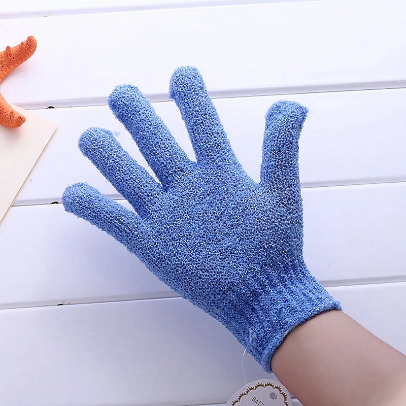 1pair Foam Rubbing Mud Peeling Exfoliating Five-Finger Bath Gloves Shower Scrub Cleaning Body Massage Glove Bath Accessories 4