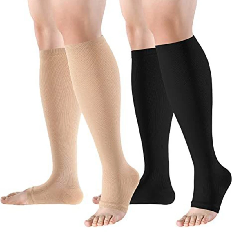 

Open Toe Compression Socks Knee High Compression Stockings Support Circulation Recovery Shin Splints