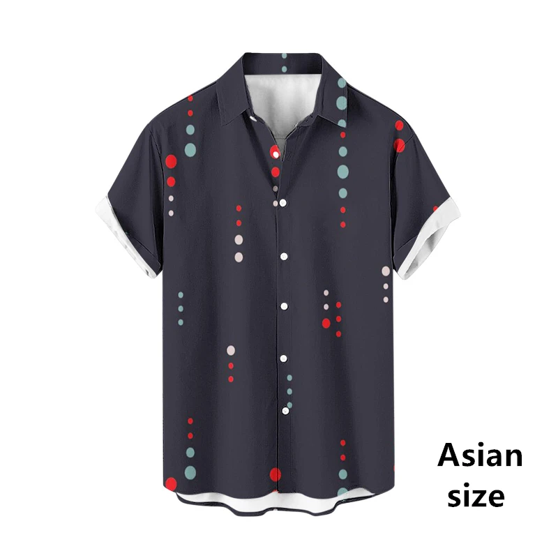 Vintage Striped 3D Print Men Hawaiian Shirts Casual Fashion Lapel Button Short Sleeves Shirt Oversized Summer Unisex Blouse Tops 5