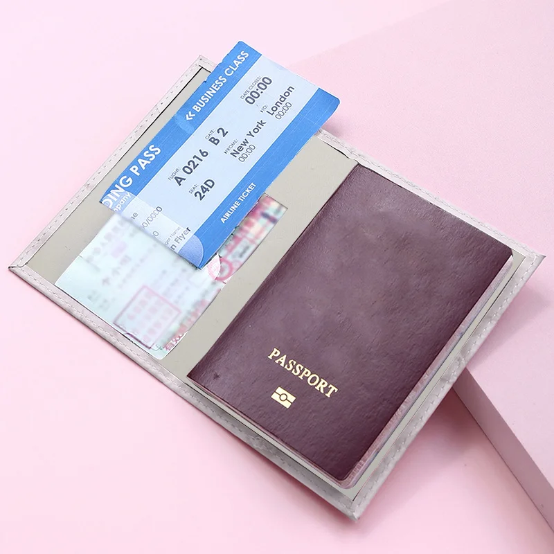 Travel Passport Holder Cover Wallet Transparent ID Card Holders Credit Card Holder Case Pouch Flowerpaper Letter Name Pattern