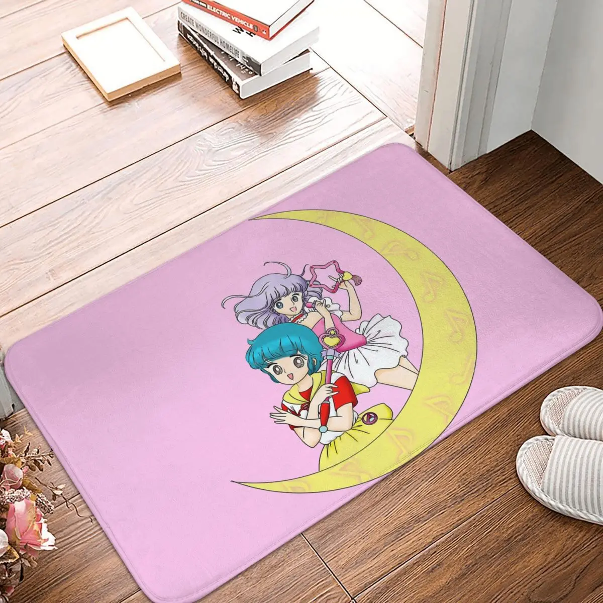 Creamy Mami Cartoon Bath Mat Moon Pnk Doormat Kitchen Carpet Balcony Rug Home Decoration