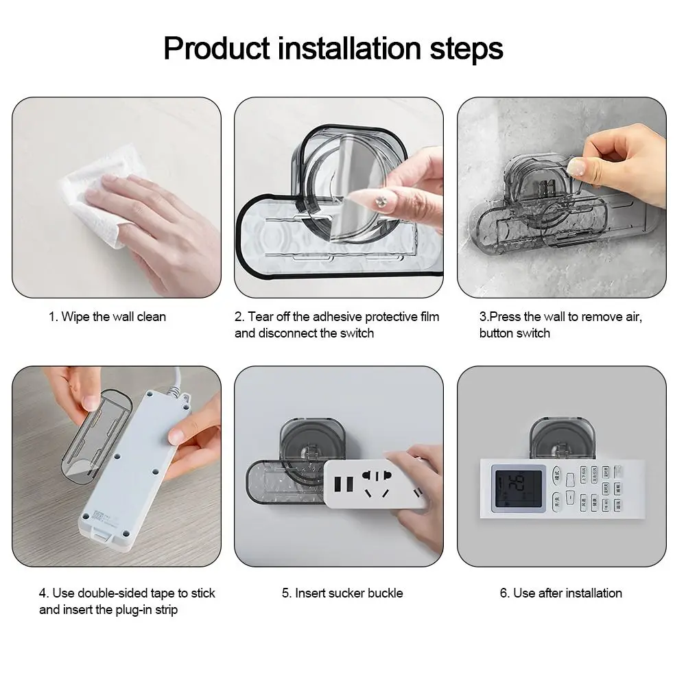 자체 접착 소켓 고정 장치, 벽걸이 펀치 프리, 플러그인 탈착식 와이어 정리함 랙, 신제품