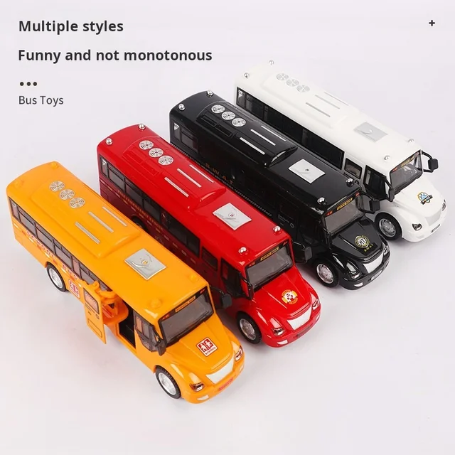 1：30 Inertia Sliding Campus Bus Car Model Simulation Sound and Light Music Educational Toy Bus Car Toy Children's Birthday Gift 6