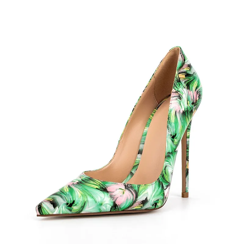 

Fashion Pointed Mirror Letter Printing High Heels Women's Single Pumps Slim Heel Super High Heel Sexy Banquet Sexy Party Wedding