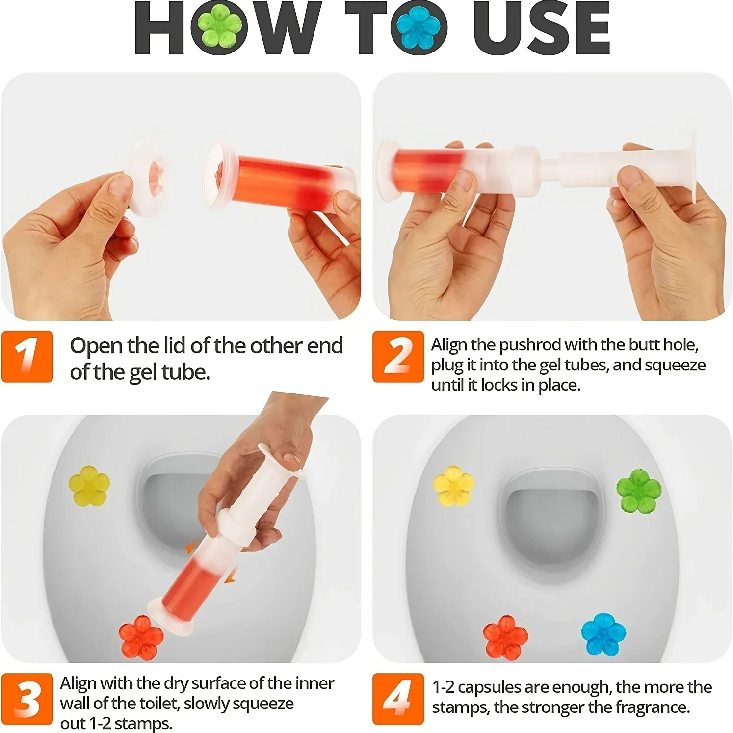 Toilet cleaner gel 1Pcs Toilet Bowl Cleaner Gel Flower Petals-Long-Lasting Freshness, Odor Eliminator, Deodorizing Bathroom Stickers for Hygiene