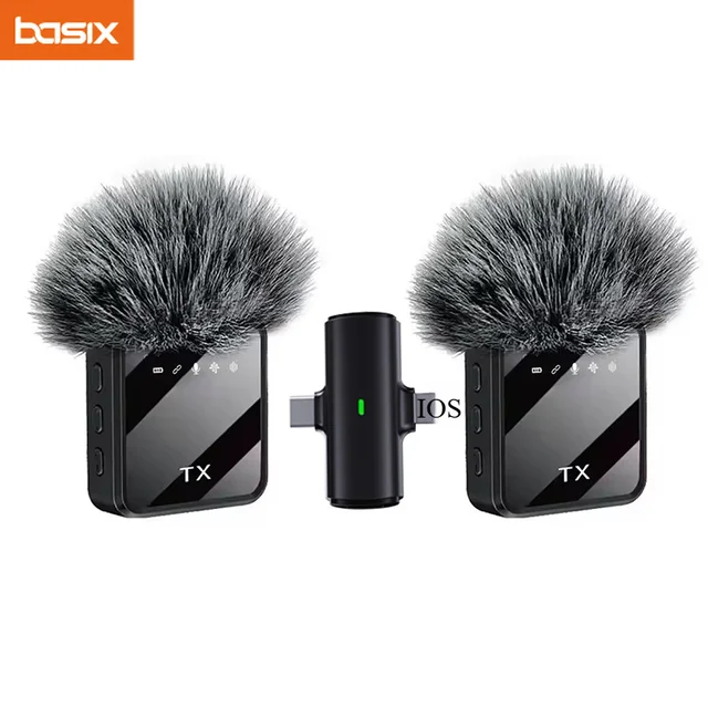 Mini microphone sans fil pour iPhone, Android, appareils photo, microphone sans fil pour interviews, vlog, microphone cravate à réduction de bruit 1