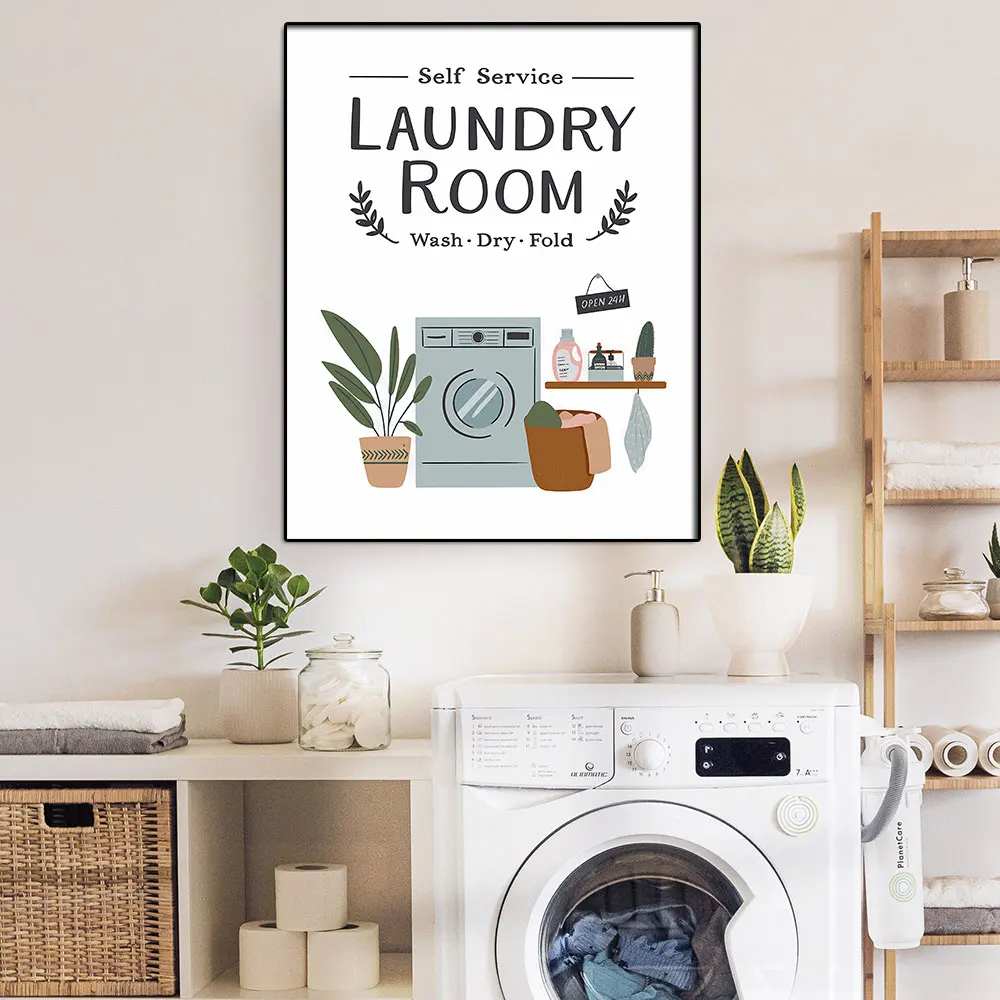 

Abstract Laundry Room Toilet Wall Art Canvas Painting Nordic Poster And Prints Wall Pictures For Utility Laundry Room Sign Decor