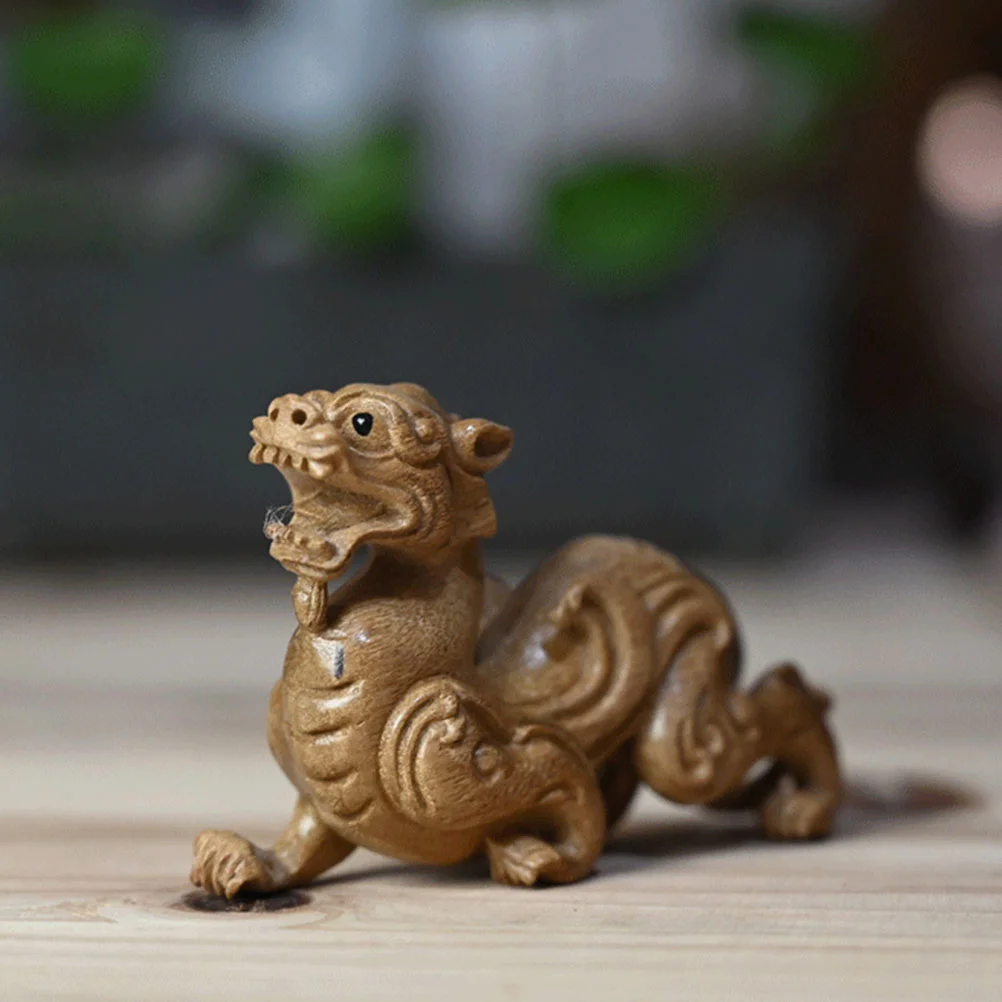 

Ornament Wooden Decoration Desktop Craft Office Sculpture Statue New Year Home Golden Phoebe