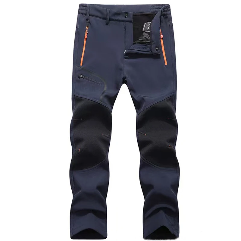 Men's Hiking Camping Trekking Fishing Cycling Climbing Fleece Pants Softshell Outdoor Trousers Sports Winter Plus Size Elastic