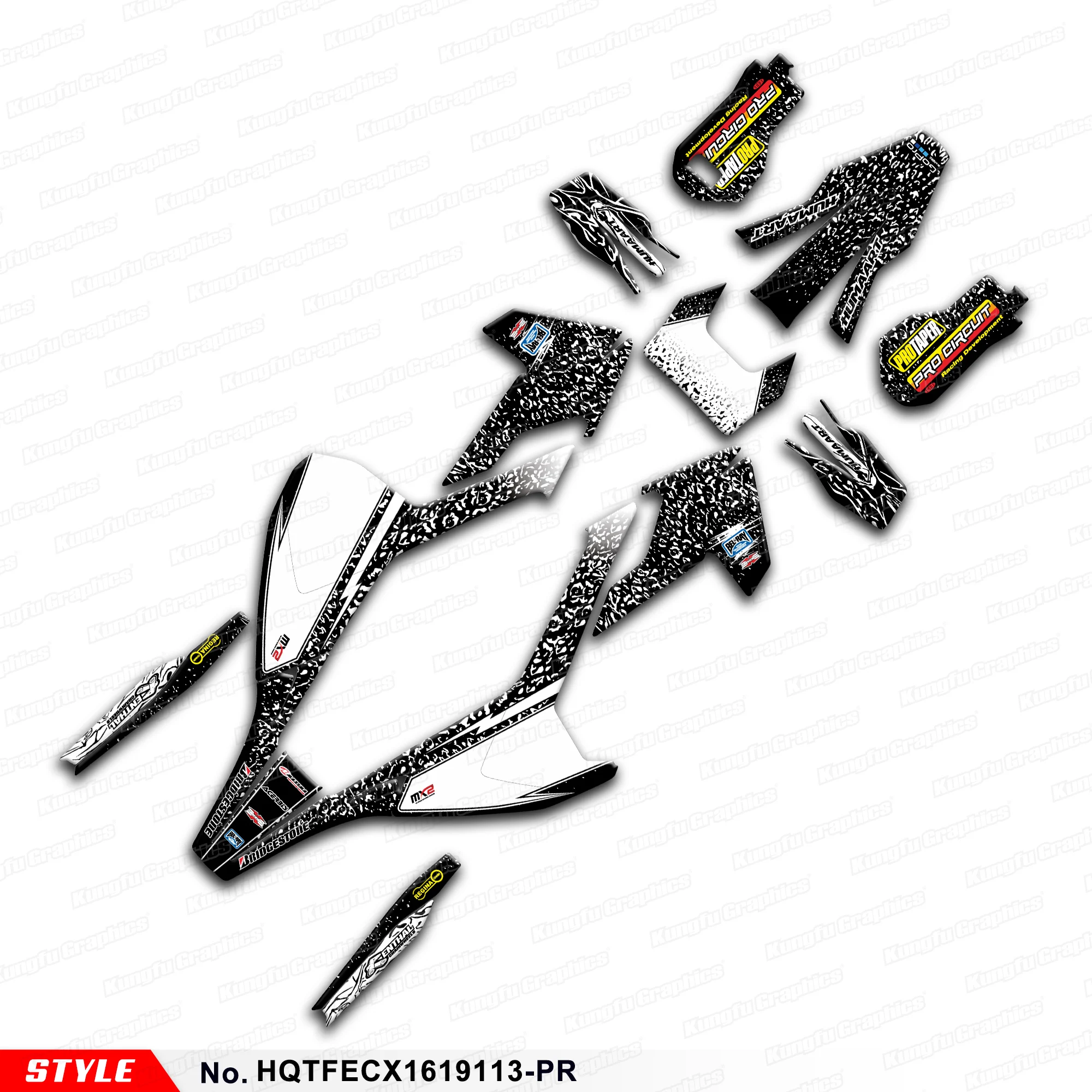 

Aftermarket Motocross Graphics MX Decal Set for Husqvarna TE FE 150 250 300 450 501 2017 2018 2019, Style No. HQTFECX1619113-PR