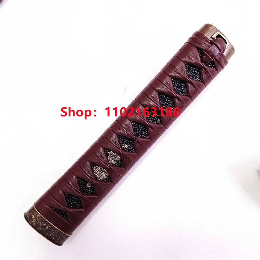 Beautiful Handle Tsuka Hilt Alloy Fuchi Kashira Menuki Leather Ito For Japanese Real Japan Samurai Katana Sword Fittings New