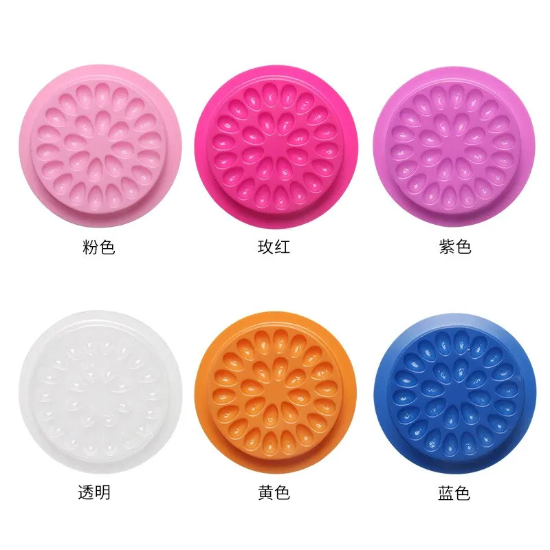 100pcs 속눈썹 접착제 홀더 속눈썹 연장 용품 접착제 팔레트 가스켓 눈 속눈썹 트레이 플라스틱 패드 메이크업 도구
