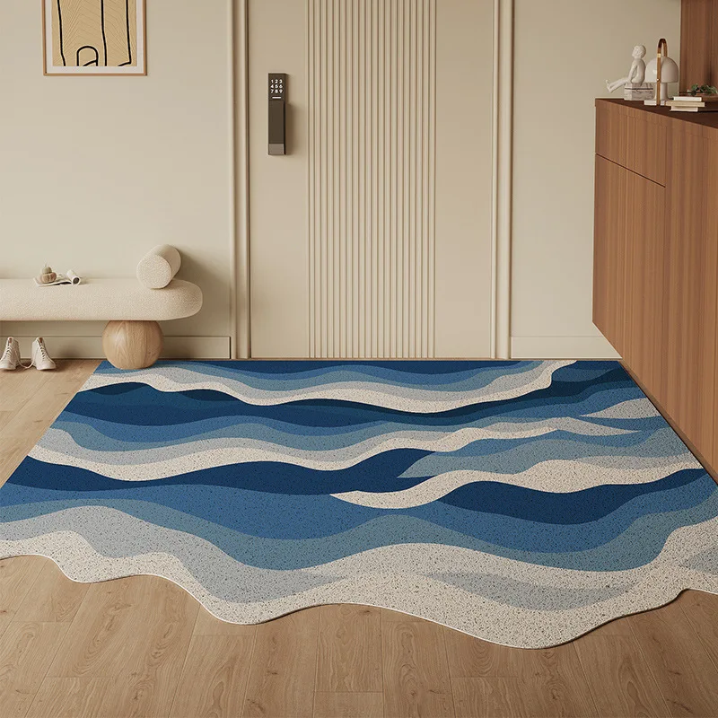 Dirt Trapper Mat for Indoor&Outdoor, Blue Sea Wave Door Mat, Washable  Barrier Rug,Heavy Duty Non-Slip Entrance Carpet Large Home - AliExpress