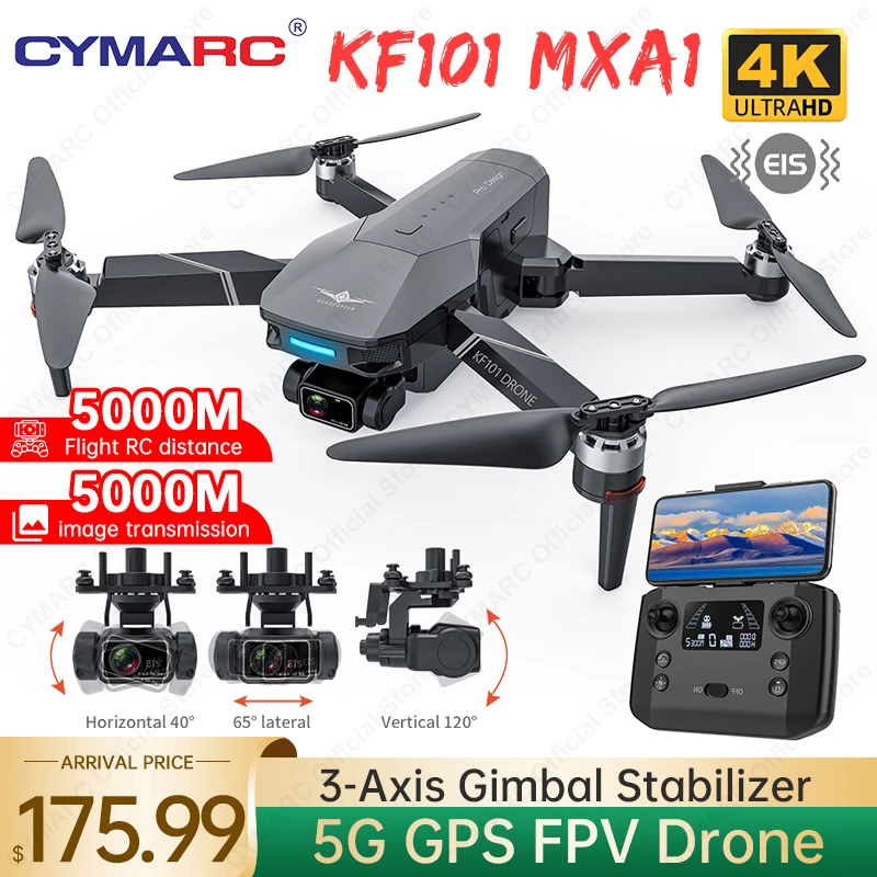 KF101 Max1 Drone 4K Professional 5G Wifi FPV Dron KF101 Max 4K HD Camera 3-Axis Gimbal GPS Drones RC Quadcopter VS SG906 Max2 explorers 4ch remote control quadcopter