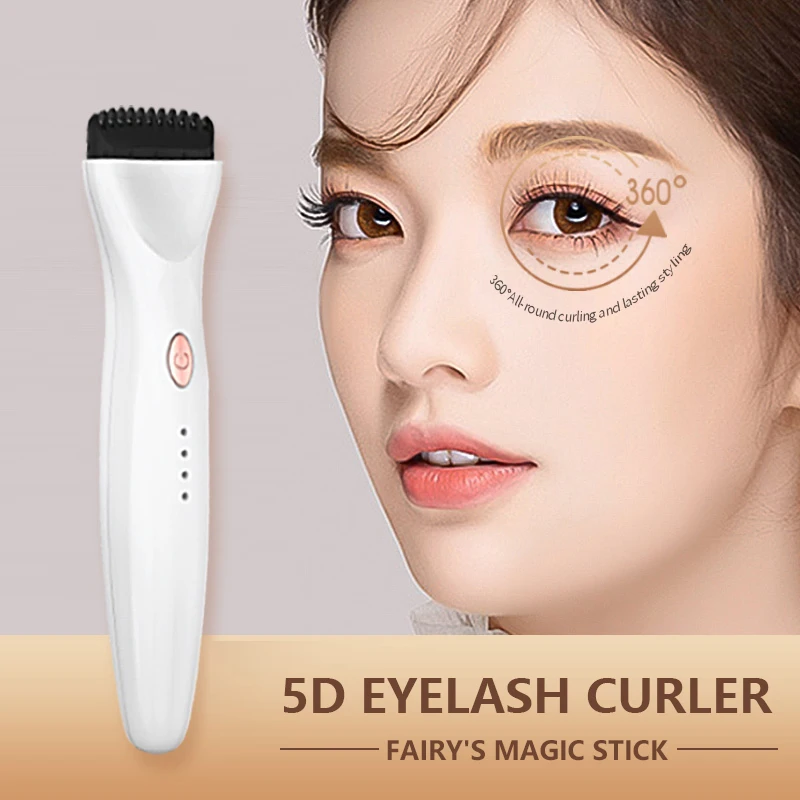 Portable Electric Heated Eyelash Curler Comb Eye Lash Perm Long Lasting