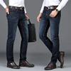 SULEE Brand European American Style Stretch Men Jeans Luxury Men's Denim Trousers Slim Straight Deep blue Gentleman Mens Stretch 3