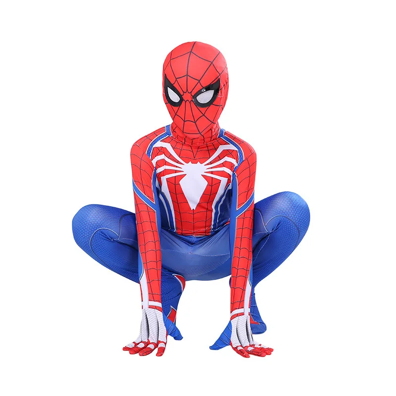 Kids Cosplay Costume Spider Man Cosplay Jumpsuit Bodysuit Zentai Halloween Iron Spiderman Peter Parker Superhero Jumpsuit Set
