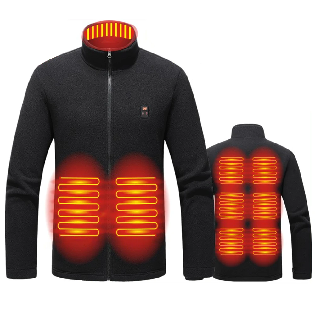 

9 Heated Area Heating Jacket USB Charging Heated Jacket Waterproof Heated Insulated Jackets 3 Gear Temperature for Hiking Skiing