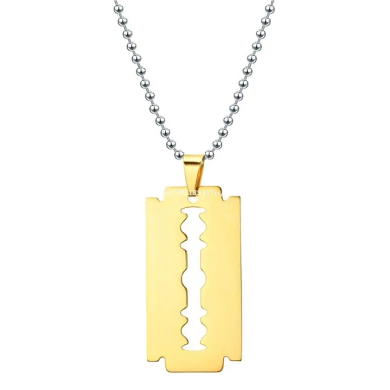 

Модное ожерелье для мужчин и женщин, ожерелье с подвеской в виде лезвия бритвы, стильная индивидуальная подвеска в стиле хип-хоп, Прямая поставка