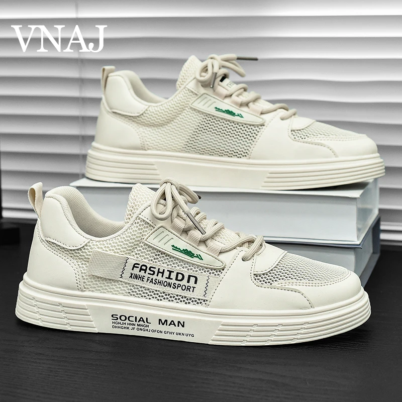 

VNAJ 2023 Men's Casual Shoes Lightweight Breathable Men Shoes Flat Lace-Up Men Sneakers Business Travel Unisex Tenis Masculino