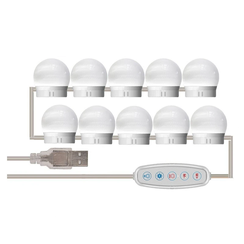 3 Modes Colors Makeup Mirror Light Make Up Mirror Wall Lamp Vanity With Lights USB 12V Hollywood