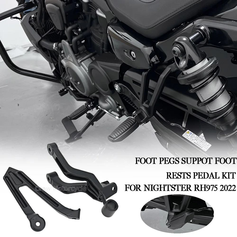 

New Motorcycle Passenger Footpeg Foot Pedal Pegs Suppot Foot Rests Kit For Harley Nightster 975 RH 975 Nightster RH975 2022-Up