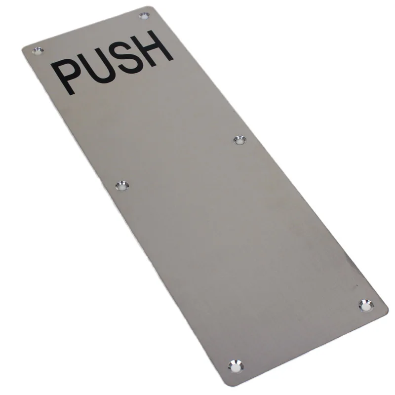 IMPEU Hardware Decorative Door Push Plate, Stainless Steel Finish, 10cm Width, 30cm Length, Includes Mounting Hardware