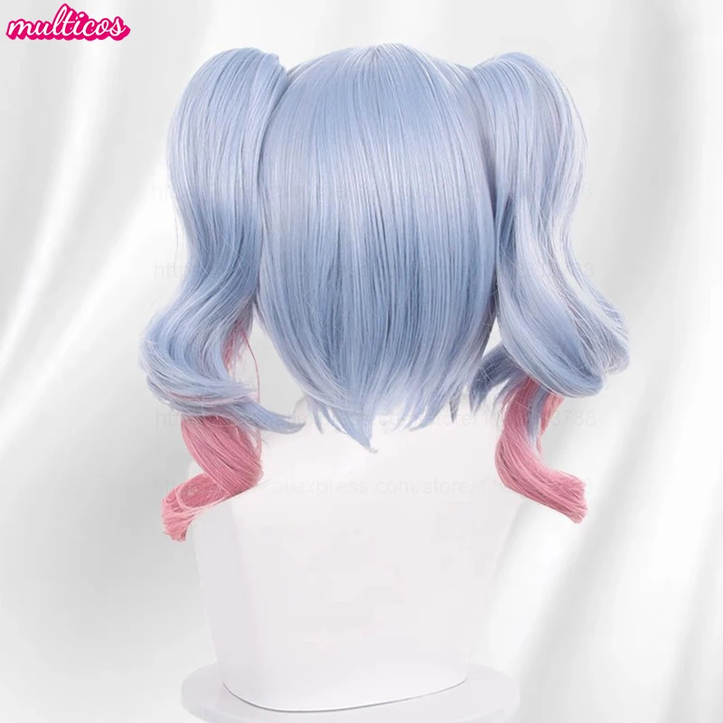 Miku Rabbit Hole Cosplay Wig - Mixed Color Long Ponytails - Heat Resistant Synthetic Hair for Halloween & Anime Parties with Wig Cap
