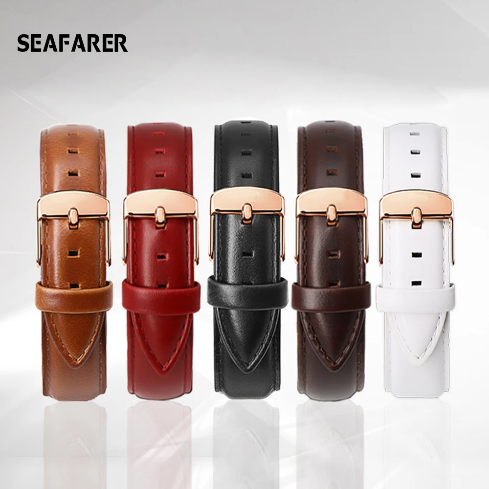 Genuine Leather Watch Band Soft Clasp Cowhide Watchband12 13 14 16 17 18 20 22Mm For Dw Daniel Wellington Watch Strap