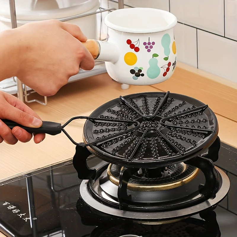 Iron Heat Diffusion Plate 1pc Evenly Conducts Heat Fire Gas Stove Simmer Ring for Coffee & Milk