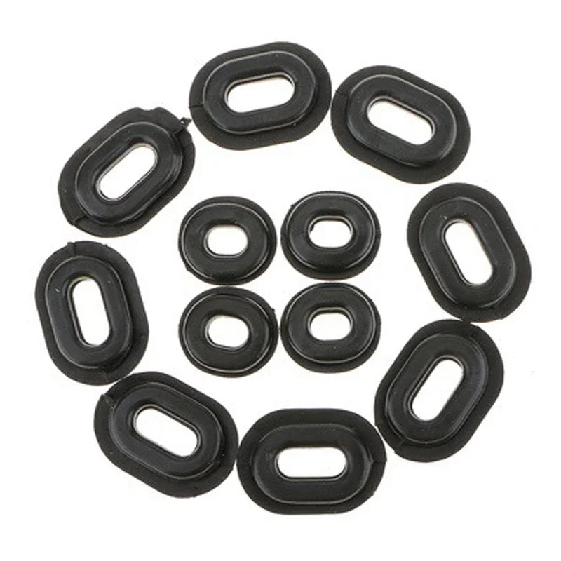 12-Piece Black Rubber Grommet Set for Motorcycle Body Side Cover