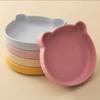 1PC Baby Safe Silicone Dining Plate Cute Cartoon Children Dishes Feeding Toddler Training Tableware Kids Suction Bowl BPA Free 1